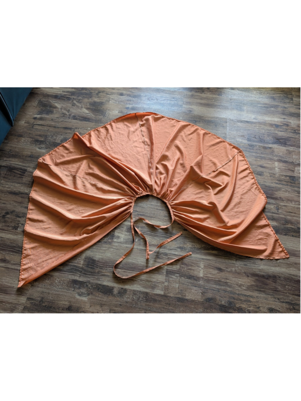 Women's Tea length Orange Circle Rehearsal / Costume Skirt with Adjustable Ties - Picture 3 of 14